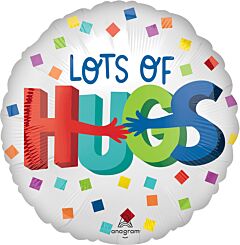 #520 Satin Hugging Wishes 18in Printed Mylar