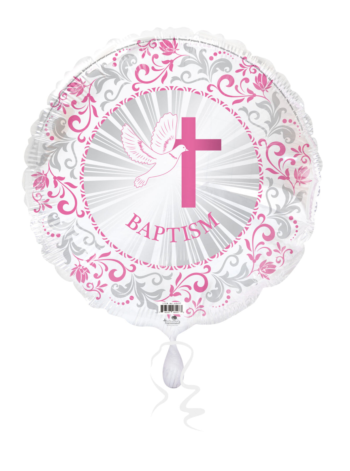 #608 Baptism Pink 18in Printed Mylar