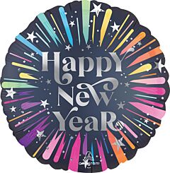 #12 New Year Satin Blast 18in Printed Mylar