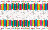 Rainbow Ribbons Birthday Rectangular Plastic Table Cover 54in x 84in