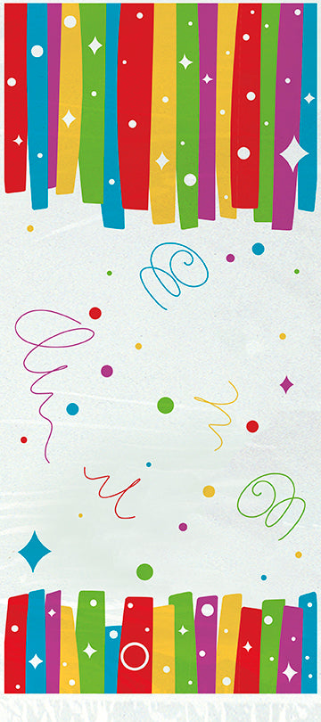Rainbow Ribbons Birthday Cellophane Bags 5in x 11in 20ct