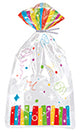 Rainbow Ribbons Birthday Cellophane Bags 5in x 11in 20ct