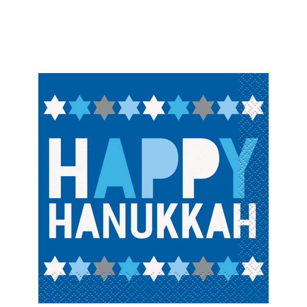 Starry Hanukkah Beverage Napkins 16ct