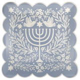 Floral Menorah 10in Plates 8ct