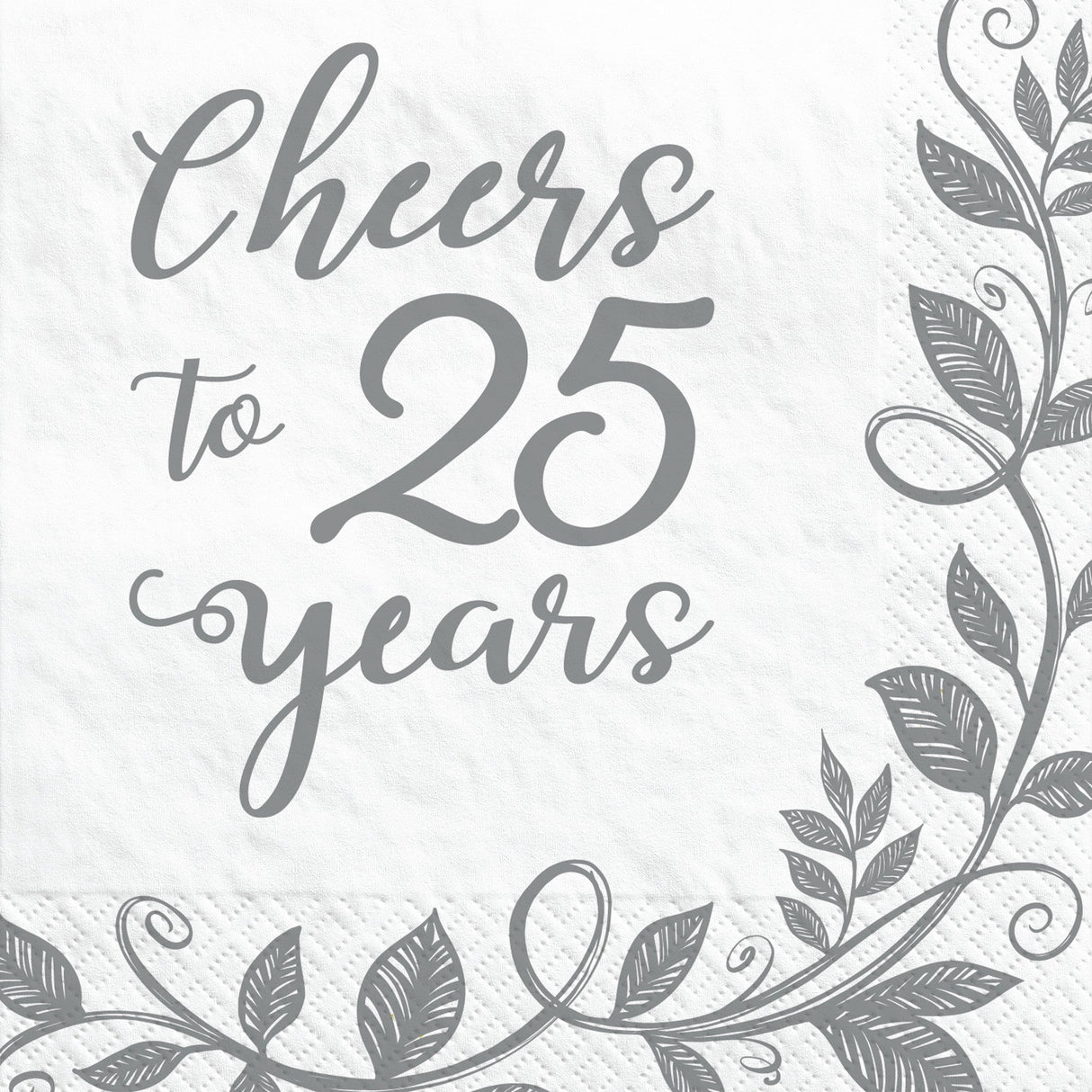 Happy 25th Anniversary Beverage Napkins 16ct