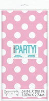 Polka Dots Rectangular Plastic Table Cover 54in x 108in
