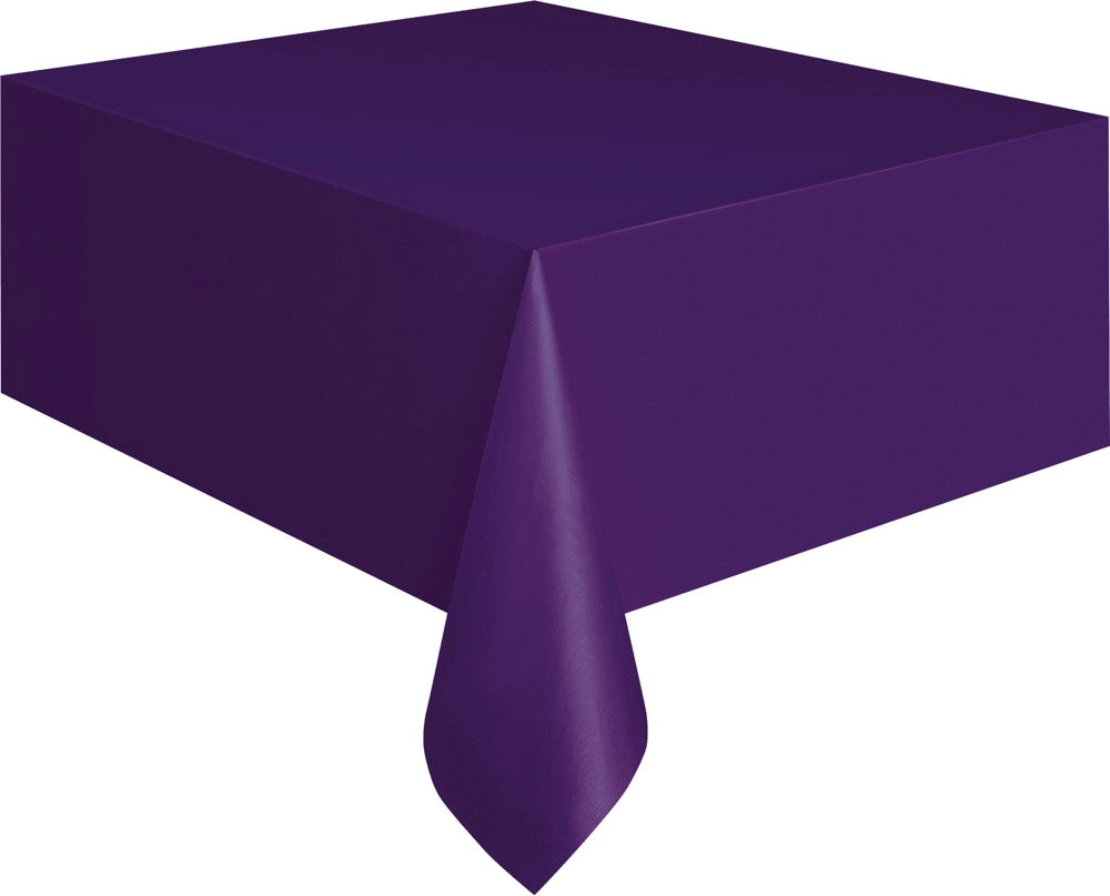 Deep Purple Rectangular Plastic Table Cover