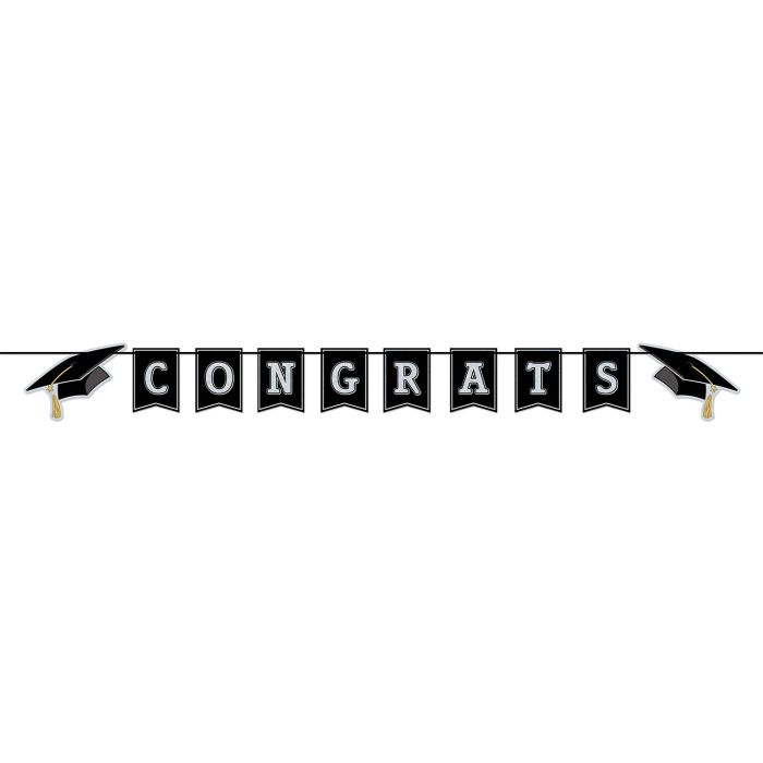 Congrats Grad Caps Streamer 6ft