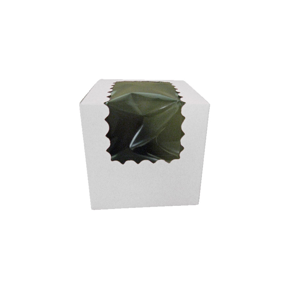 White Cake Box Window 4in x 4in x 4in