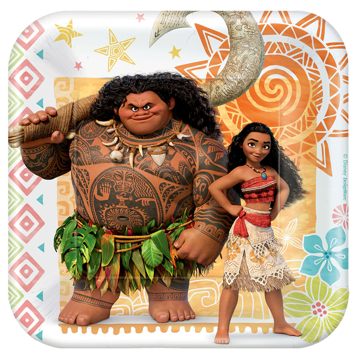 Disney Moana Square 7in Plates 8ct