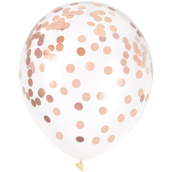 Clear 12in Latex Balloons with Metallic Confetti 6ct