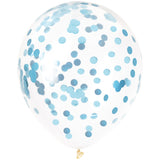 Clear 12in Latex Balloons with Metallic Confetti 6ct