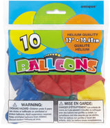 12in Packaged Latex Balloons 10ct - Assorted