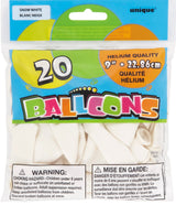9in Packaged Latex Balloons 20ct - Snow White