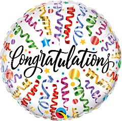 #486 Congratulations Streamers 18in Printed Mylar