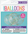 Clear 12in Latex Balloons with Paper Confetti 6ct