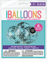 Clear 12in Latex Balloons with Paper Confetti 6ct