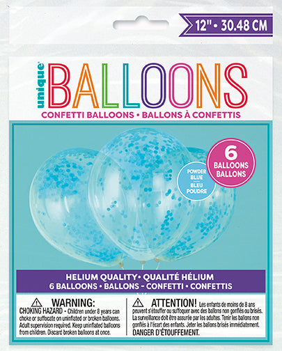 Clear 12in Latex Balloons with Paper Confetti 6ct