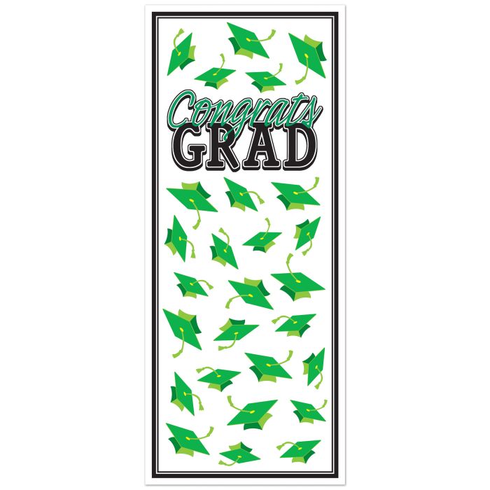 Congrats Grad Door Cover 30in x 6ft - Green
