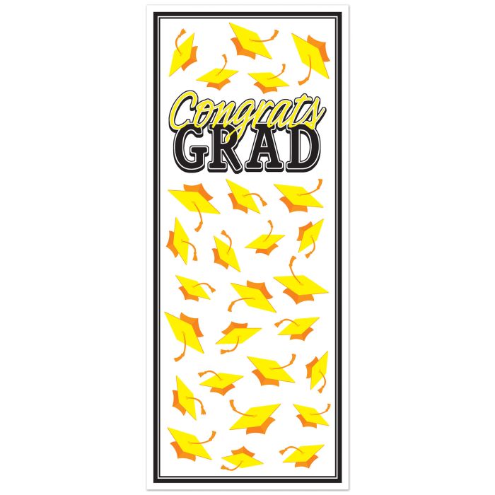 Congrats Grad Door Cover 30in x 6ft - Yellow