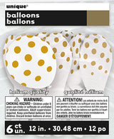 Polka Dots 12in Latex Balloons 6ct