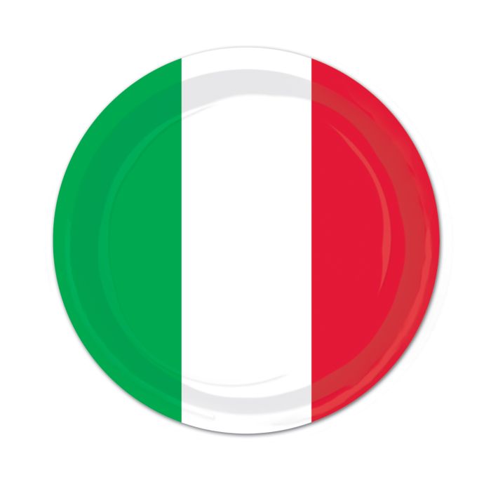 Red, White & Green 9in Plates 8ct