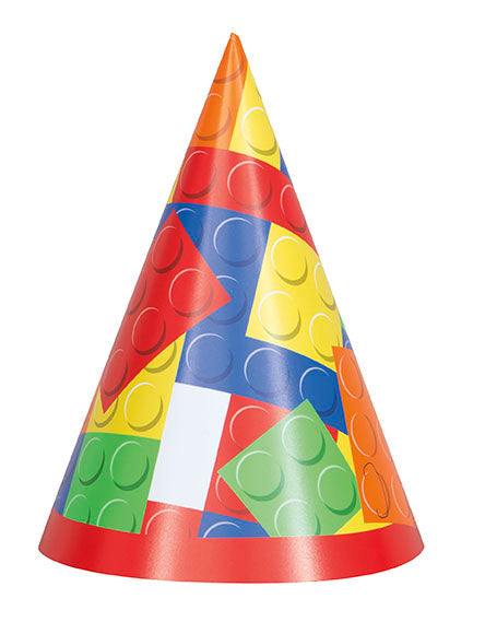 Building Blocks Birthday Party Hats 8ct