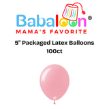 5" Packaged Latex Balloons 100ct - Not Inflated