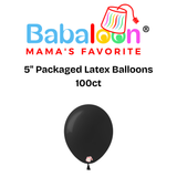 5" Packaged Latex Balloons 100ct - Not Inflated