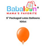 5" Packaged Latex Balloons 100ct - Not Inflated