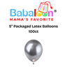 5" Packaged Latex Balloons 100ct - Not Inflated