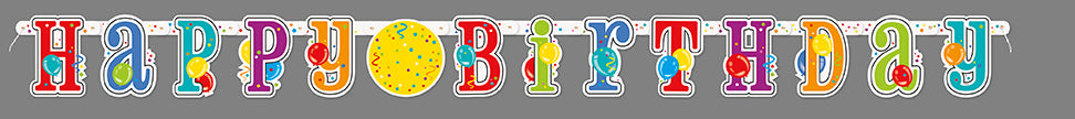 Happy Birthday Jumbo Jointed Banner with Number Stickers