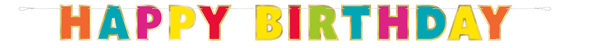Gold Foil & Rainbow Happy Birthday Banner 7.25ft