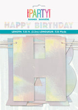 Iridescent Foil Happy Birthday Banner 7.25ft
