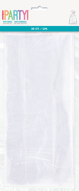 Clear Large Cello Party Bags - 5in x 11.5in x 3in - 30ct