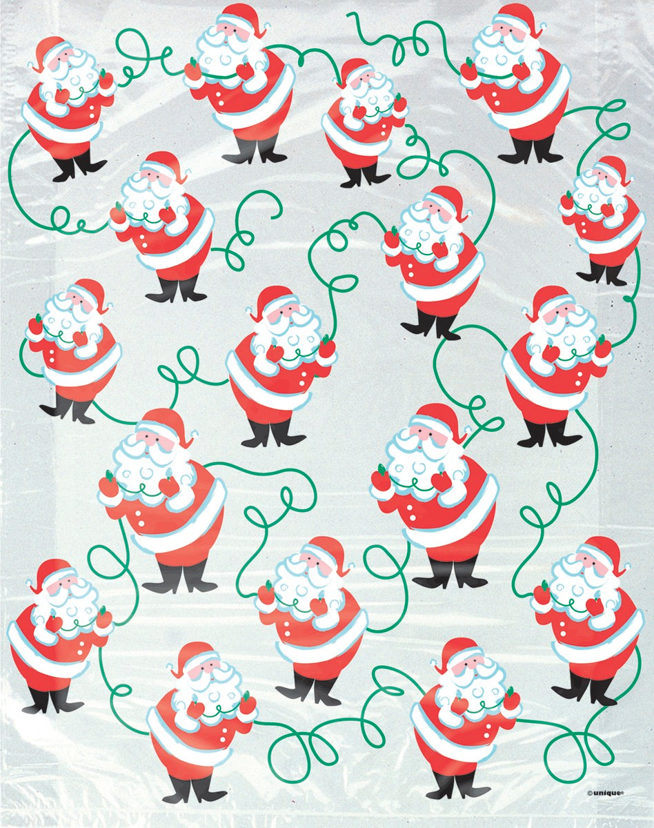 Santa Large Cellophane Bags 4ct 16" x 20"