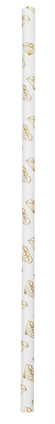 Gold Diamond Print Paper Straws 10ct