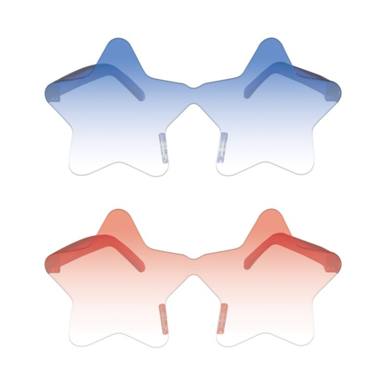 Patriotic Star Glasses - 2 Pairs