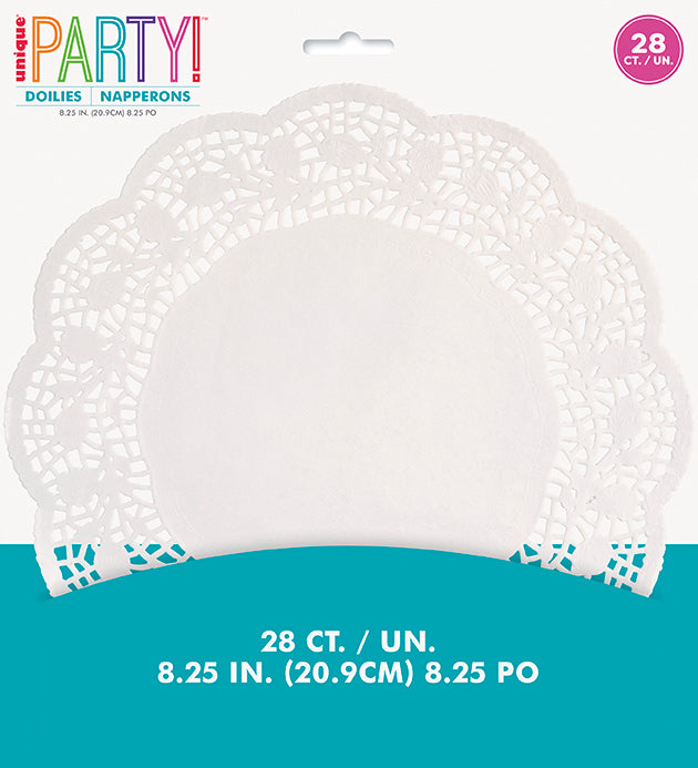 White 8.25in Doilies 28ct