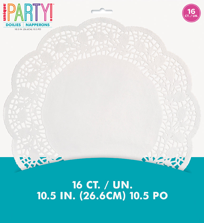 White 10.5in Doilies 16ct