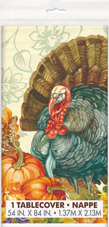 Traditional Thanksgiving Rectangular Plastic Table Cover 54in x 84in
