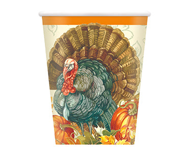 Traditional Thanksgiving 9oz Paper Cups  8ct