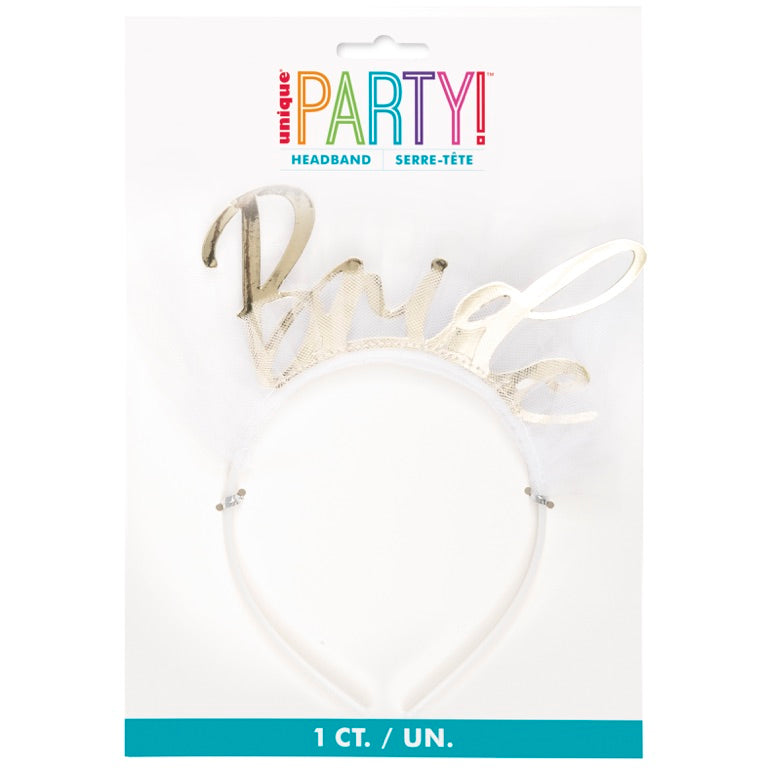 Gold Foil & Tulle "Bride" Party Headband