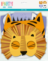 Animal Safari Paper Masks 8ct