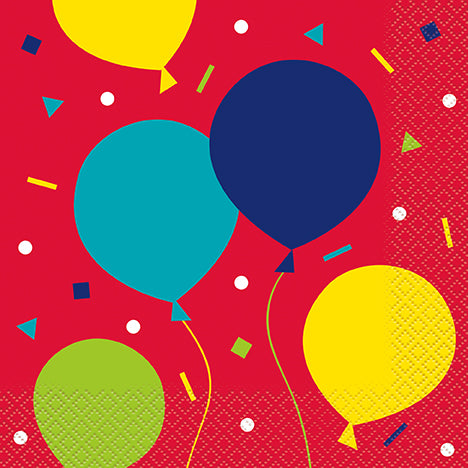 Balloon Party Birthday Lunch Napkins 16ct