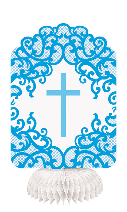 Fancy Blue Cross Centerpiece
