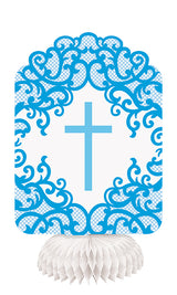 Fancy Blue Cross Centerpiece