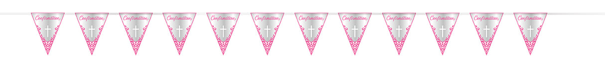 Fancy Pink Cross Flag Banner
