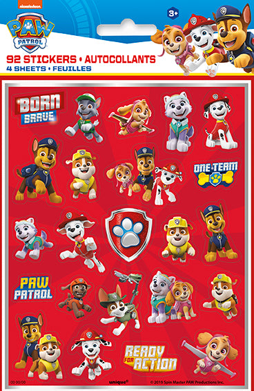 Paw Patrol Sticker Sheets 4ct – Party Fair