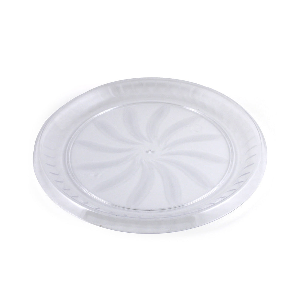 Clear Plastic Swirl Round Tray